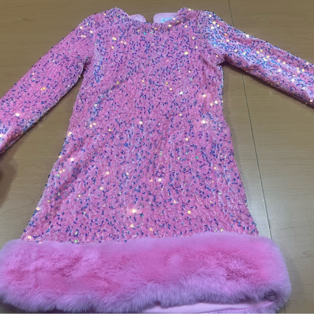 Lola + The Boys Sabrina Shimmer Pink Sequin Dress